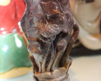 Purple Gray Carved Asian Soapstone