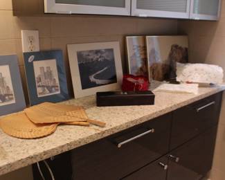 Prints and Wood Box and Tissue Cover