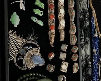 Jewelry Bracelets, Beads, Necklaces, Rings, Jade Mother of Pearl, Turquoise