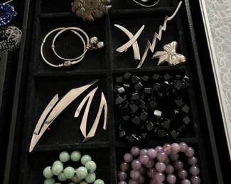 Jewelry Some Sterling Silver, Bracelets, Beads, Necklaces, Rings, Jade Mother of Pearl, Turquoise