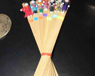 Tiny Cute Asian Dolls on Stick like puppets