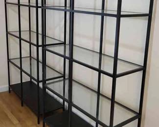 2 Bookcases With Glass Shelves
