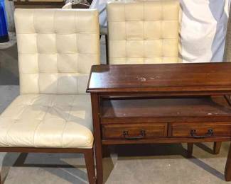 Pier One Sofa Table And Two Cushioned Chairs 