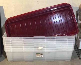 Seven Extra Large Storage Bins With Seven Lids 