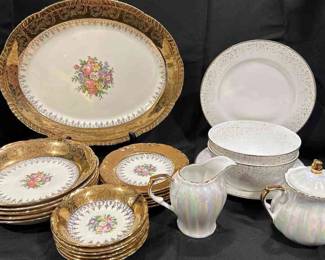 Golden Trimmed China Pieces By Homer Laughlin marked 22kt, Graces Teaware,  Sara Miller