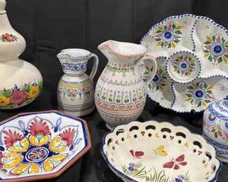 Handpainted Portuguese Pottery  Pitchers, Bowls And Platters