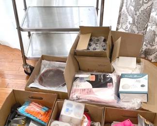 Huge Assortment Of Baking Supplies Bakers Rack