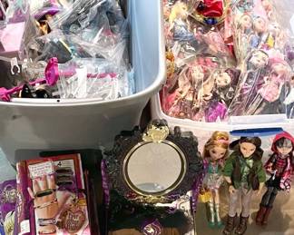 Massive Ever After High Doll Collection W Stands, Accessories, More