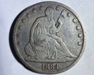 1884 Liberty Seated Half Dollar 