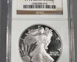 Silver Eagle NGC Graded PF 70 Ultra Cameo 2004 W 