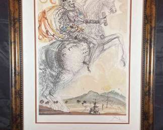 Dali Don Quixote SuiteEl Cid Signed on Plate Lithograph 