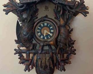 Vintage Black Forest Wooden Large Cuckoo Clock