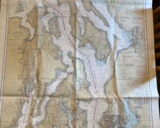 Nautical Puget Sound - Northern Part - Soundings in Fathoms