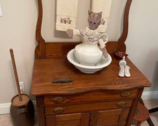 Oak wash stand 