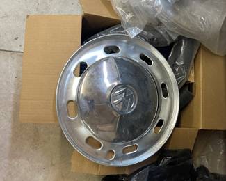 Box of 1970 Karmann Ghia parts 