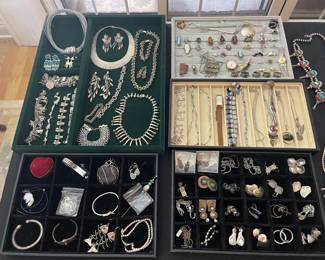 Awesome!!! selection of vintage sterling jewelry . 