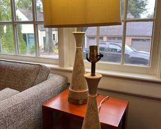 MCM chalk ware lamps