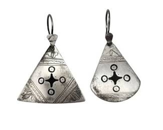 Lot 007  
Ebony-Inlaid Touareg Earrings