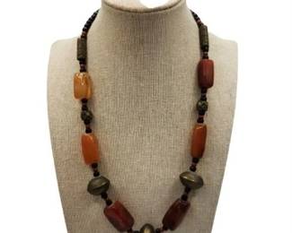 Lot 109  
Carnelian & Metal Bead Necklace from Mali