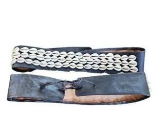 Lot 153   
2 Cowry Shell Decorated Leather Belts