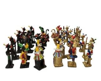 Lot 178  
Burkina Painted Lost Wax Brass Chess Pieces