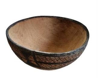 Lot 155   
Decorative Burned-Etched Wooden Bowl
