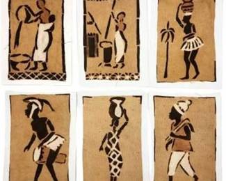 Lot 243  
Series of 6 Miniature Mud Cloth Paintings
