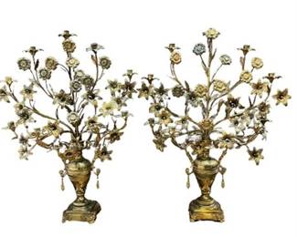 Lot 140 
Paul Hansen Couture, Floral Candelabras, Pair