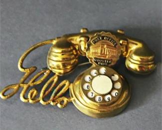 Lot 015   0 Bid(s)
1930's, Post Office Phone Badge/Brooch Wooster Ohio