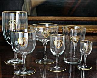 Lot 089   0 Bid(s)
Antique French Barware Full Service Set Hand blown , Monogram