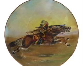 Lot 128   1 Bid(s)
Antique Nippon Native American Indian on Horseback Porcelain Plate Molded