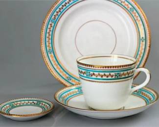 Lot 131   0 Bid(s)
Antique Powell & Bishop Turquoise Gold Floral Breakfast Set Large Tea Cup Saucer