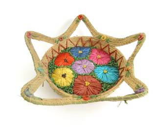 Beautiful Hand Crafted "Star" Raffia Basket