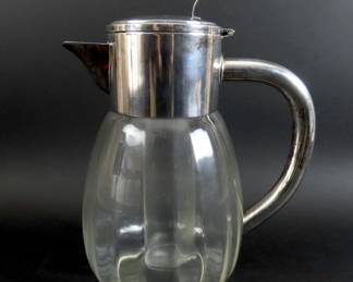 Vintage Eisenberg Lozano Silver Plate & Glass Pitcher with Cooling Wand Insert - Made in Germany