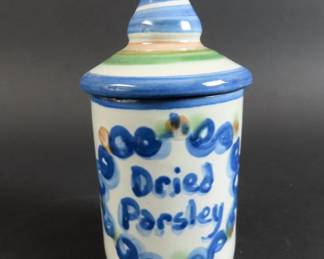 Vintage MA Hadley Covered Dried Parsley Container
