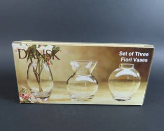 Box of 3 Dansk Fiori Vases in Box