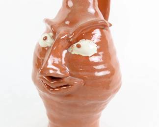 Vintage Hand Crafted Pottery Face Jug