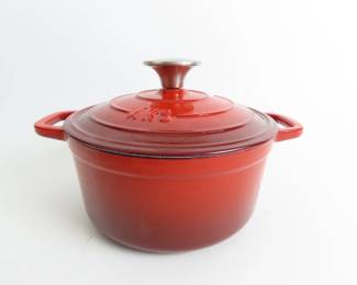 AKS (Artisanal Kitchen Supply) Red Enameled 2 Quart Cast Iron Dutch Oven