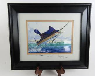 Signed Guy Harvey "Fish" Wall Hanging