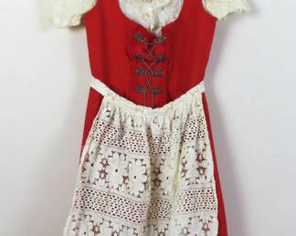 Vintage Original Hock Dirndl Dress With Apron Size 38