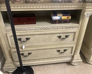 Matching marble top chest