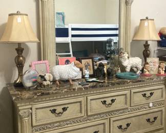 Large marble top dresser