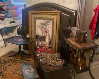 Nail-head trim queen headboard