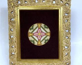 Antique needlepoint sample from The Country Store Gallery of Austin, TX