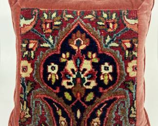 Vintage accent pillow made from an old Persian rug