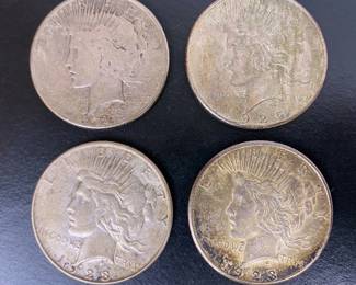 Old US Peace Silver Dollar Coins of 1923 and 1925.......To register in order to place bids go to www.capitolsalesservices.hibid.com 