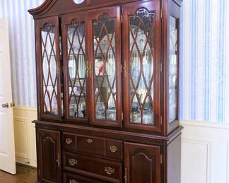 Chippendale revival style china cabinet by  Lexington Furniture for their Sheffield Manor line