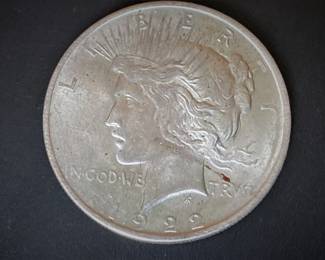 1922 Peace Silver Dollar coin 