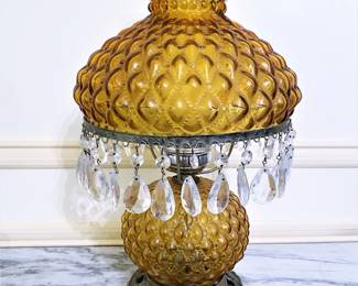 Vintage oil lamp style electric table lamp of the 1960s.  