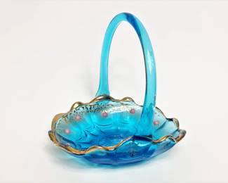 Antique antique Italian glass basket